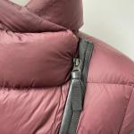 Mackage Puffer Coat Womens XS Burgundy Red Mid Length Quilted High Neck Gorpcore