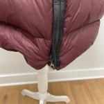 Mackage Puffer Coat Womens XS Burgundy Red Mid Length Quilted High Neck Gorpcore