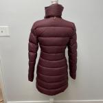Mackage Puffer Coat Womens XS Burgundy Red Mid Length Quilted High Neck Gorpcore