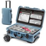 NANUK 935 Hard Case with Padded Divider – Waterproof Equipment Case with Wheels, 22” x 14” x 9” – Dustproof and Impact Resistant, Airline Carry-On Approved – Cyan