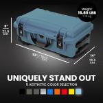NANUK 935 Hard Case with Padded Divider – Waterproof Equipment Case with Wheels, 22” x 14” x 9” – Dustproof and Impact Resistant, Airline Carry-On Approved – Cyan