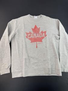 Port & Company Canada Crew Neck Sweatshirt Mens Size Large Graphic Print Gray