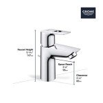 GROHE 23085001 Bauloop, Single Hole Single-Handle S-Size Bathroom Faucet 1.2 GPM - Drain not Included, Chrome