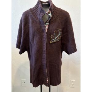 Nobis Y2K Sweater Cardigan Lambswool Angora Blend Womens Size Large Cottagecore