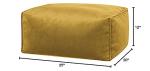 Gouchee Home Roll Velvet Ottoman/Pouf Multi-Function Lounger Stool Footrest with Filling Mustard