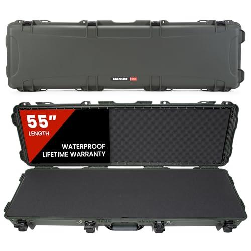 NANUK 995 Hard Case 55” with Wheels & Customizable Foam Insert, IP67 Waterproof & Crushproof, Rugged Construction for Ultimate Protection, Made in North America – Olive (55.1” x 17.3” x 6.6”)