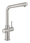 GROHE Blue Home Duo Starter Kit - Kitchen Mixer Tap for Filtered, Chilled and Sparkling Water (Includes Cooler Unit, Filter and Co2 Carbonization Bottle), Stainless Steel Look 31454DC1