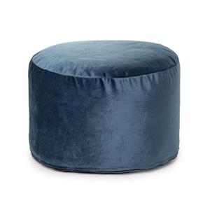 Gouchee Home Belgique Round Velvet Pouf/Ottoman/Footstool- 20" x 12" - Add Style and Comfort to Your Space - Plush Navy Velvet - Ottoman/Foot Rest- 100% Polyester Velvet for a Chic Look