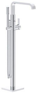 Grohe 32 754 2 Allure Floor Mounted Roman Tub Faucet Less Handles with Built-in, Starlight Chrome
