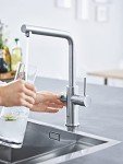 GROHE Blue Home Duo Starter Kit - Kitchen Mixer Tap for Filtered, Chilled and Sparkling Water (Includes Cooler Unit, Filter and Co2 Carbonization Bottle), Stainless Steel Look 31454DC1