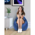 Gouchee Home Sambre Velvet Bean Bag Chair - Polyester Soft Double-Stitched Comfy Chair for Game Room, Living Room, Bedroom - Solid Pattern Big Chairs for Adults, Kids, Teens (XL, Turquoise)