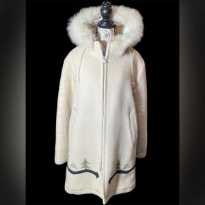 Vintage Hudson’s Bay Company One Hundred Percent Wool Coat with Fur Trim