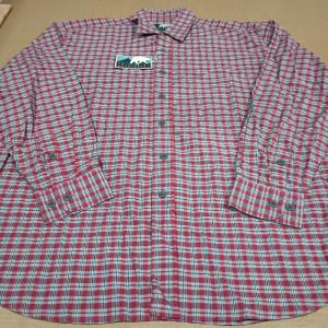 Kodiak Plaid Shirt Men's L Large 100% Cotton Button Up Red Gray