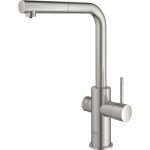 GROHE Blue Home Duo Starter Kit - Pull Out Kitchen Mixer Tap for Filtered, Chilled and Sparkling Water (Includes Cooler Unit, Filter, Co2 Carbonization Bottle), Supersteel 31539DC0