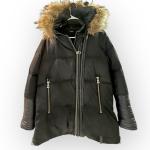Rudsak Double Layer Black Mid-Length DOWN FUR LEATHER puffer Winter Jacket Coat