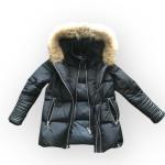 Rudsak Double Layer Black Mid-Length DOWN FUR LEATHER puffer Winter Jacket Coat