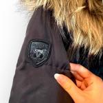 Rudsak Double Layer Black Mid-Length DOWN FUR LEATHER puffer Winter Jacket Coat