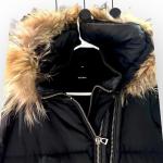 Rudsak Double Layer Black Mid-Length DOWN FUR LEATHER puffer Winter Jacket Coat