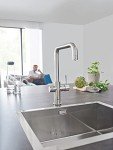 GROHE Blue Home Duo Starter Kit - Kitchen Mixer Tap for Filtered, Chilled and Sparkling Water (Includes Cooler Unit, Filter and Co2 Carbonization Bottle), Stainless Steel Look 31456DC1