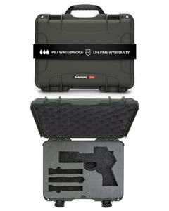 NANUK 910 Waterproof Hard Case with Foam Insert for Pistol Optic Ready, Olive