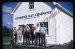 Hudson’s Bay Company Building Men Sign 35mm Slide 1950s Red Border Kodachrome