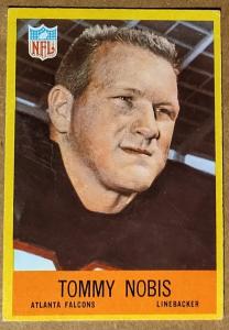 1967 Philadelphia Gum Football Tommy Nobis ROOKIE 7 Atlanta Falcons about VG/VG+