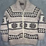 Canadian Sweater Company Cowichan Cardigan L/XL Totem Ski Shop 100% Wool