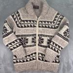 Canadian Sweater Company Cowichan Cardigan L/XL Totem Ski Shop 100% Wool