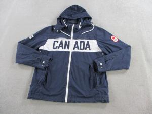 Canada Jacket Mens Medium Navy Blue Olympic Team Hudson's Bay Coat Maple Leaf
