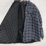 Vtg Klimbers by Kodiak Plaid Jacket Men XL Tall Navy Quilted Shacket Pearl Snaps