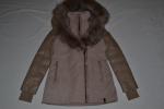AUTHENTIC RUDSAK WOMENS MELINA DOWN COAT WITH LEATHER SLEEVES  DOVE  ALL SIZES