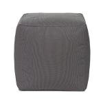 Gouchee Home Outdoor/Indoor Fade Resistant Cube Soleil Bean Bag Pouf with Filling Charcoal