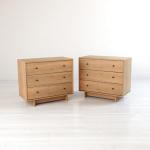 Prepac Finnley 3-Drawer Nightstand in Natural Oak, Extra-Wide Bedside Tables with Storage, Set of 2, Modern End Tables for Home, Bedroom, Living Room, 16" D x 31" W x 26.75" H