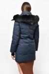 MACKAGE NAVY BLUE 'JUANA' DOWN PARKA WITH BLACK FUR HOOD DETAIL SIZE XS
