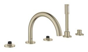 GROHE 25049EN3 Atrio Five-Hole Bathtub Faucet with Handshower, Brushed Nickel