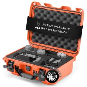 NANUK 915 DJI™ Mini 5 Pro Fly More Combo Plus - Waterproof Hard Case with Drone Foam Insert, Crushproof, Portable Travel Case, Made in Canada – Orange (15.8" x 12.1" x 6.8")