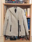 Rudsak Meg Leather Trim Down Coat SZ.M Mid-Length Stone Gray