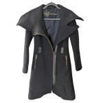 Mackage Virgin Wool Herringbone Black Knit Long Coat XS