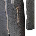 Mackage Virgin Wool Herringbone Black Knit Long Coat XS