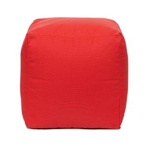 Gouchee Home Outdoor/Indoor Fade Resistant Cube Soleil Bean Bag Pouf with Filling Red