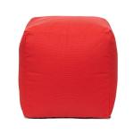 Gouchee Home Outdoor/Indoor Fade Resistant Cube Soleil Bean Bag Pouf with Filling Red