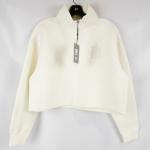 Mackage Lizia-O Cropped Pullover Sweatshirt In Cream Quarter Zip Women's Size S