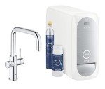GROHE Blue Home Duo Starter Kit - Kitchen Mixer Tap for Filtered, Chilled and Sparkling Water (Includes Cooler Unit, Filter and Co2 Carbonization Bottle) High Swivel U-Spout, Chrome 31456001