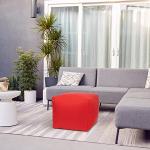 Gouchee Home Outdoor/Indoor Fade Resistant Cube Soleil Bean Bag Pouf with Filling Red