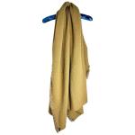 NEW Rudsak LARGE knit oversized boyfriend blanket scarf REAL FUR TRIM brown tan