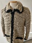 Vintage Canadian Sweater Company Hand Knit Chunky Wool Zip Jacket Cowichan Thick