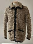Vintage Canadian Sweater Company Hand Knit Chunky Wool Zip Jacket Cowichan Thick