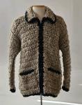 Vintage Canadian Sweater Company Hand Knit Chunky Wool Zip Jacket Cowichan Thick