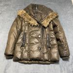 Atelier Noir Division Pe Rudsak Puffer Jacket Womens L Brown Down Faux Fur Trim