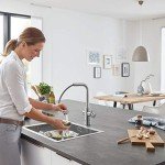 GROHE 31608DC2 Blue Professional Kitchen Faucet Starter Kit, SuperSteel InfinityFinish